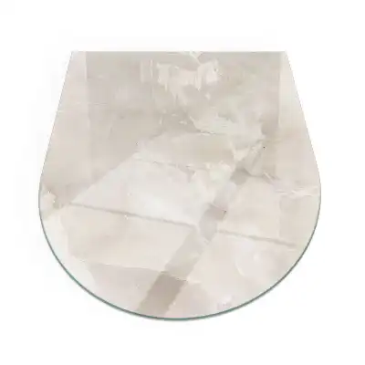 Plaque de sol semi-ovale pour cheminée en marbre naturel