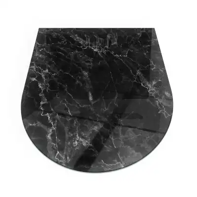 Plaque de sol semi-ovale en verre trempé pour poêle avec motif marbre
