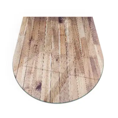 Plaque de sol semi-ovale pour cheminée aspect bois