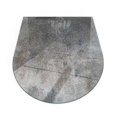 Plaque de sol semi-ovale en verre trempé pour poêle à bois avec texture brute