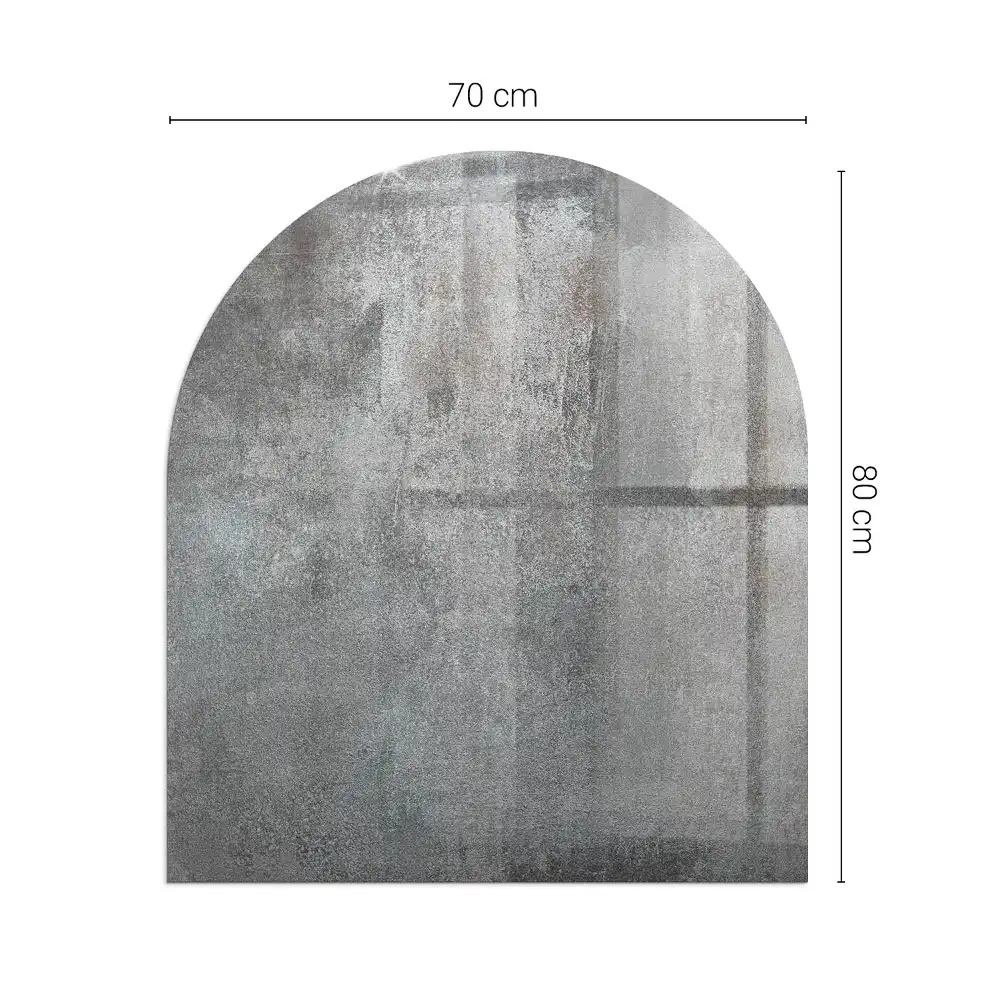 Plaque de sol semi-ovale en verre trempé pour poêle à bois avec texture brute