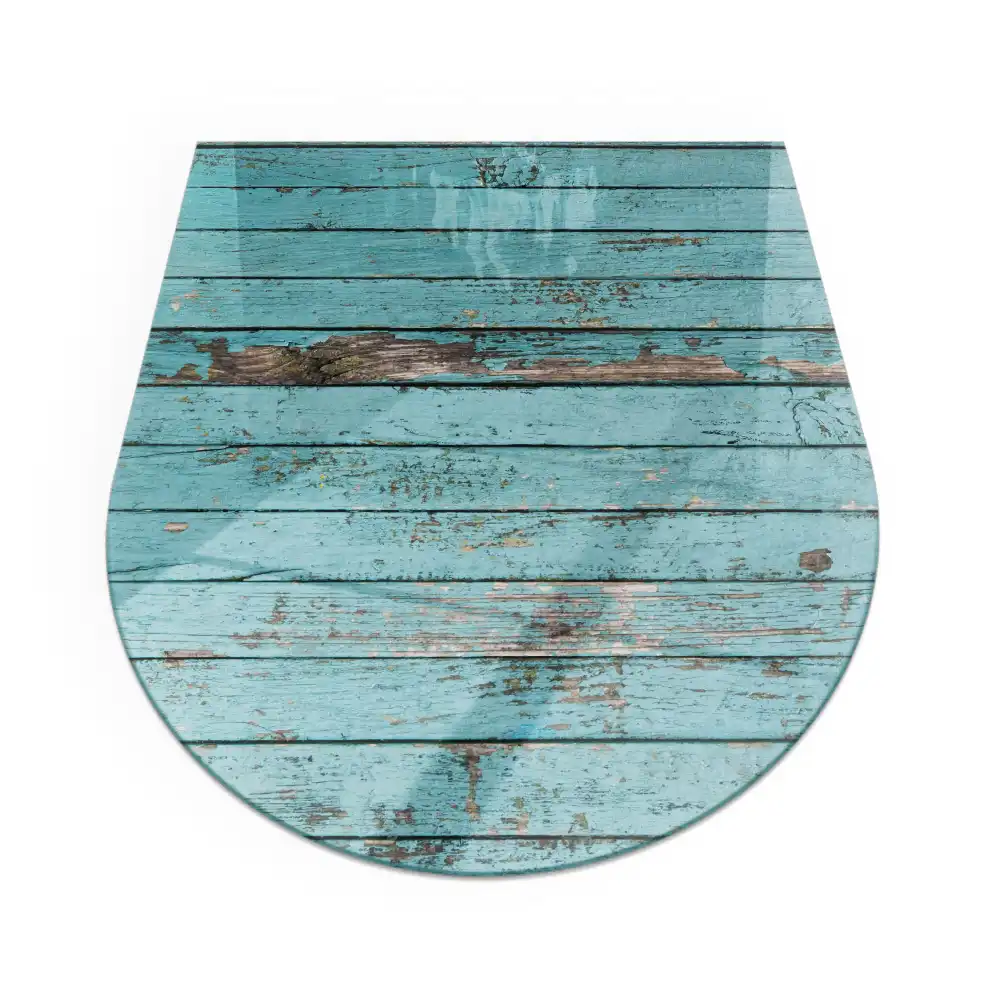 Plaque de sol semi-ovale en verre pour cheminée effet bois rustique