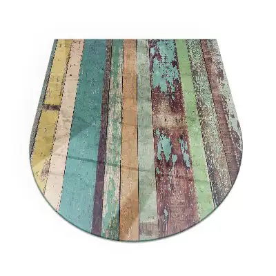 Plaque de protection en verre trempé semi-ovale pour poêle cheminée