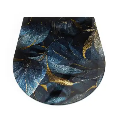 Plaque de sol semi-ovale pour cheminée à motif de feuilles texturées