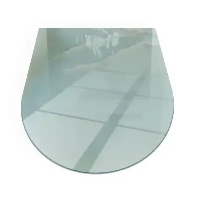 Plaque de sol semi-ovale pour cheminée motif marbré délicat