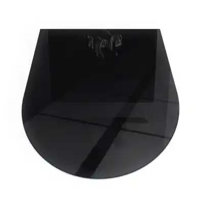 Plaque de sol semi-ovale pour cheminée en verre trempé noir