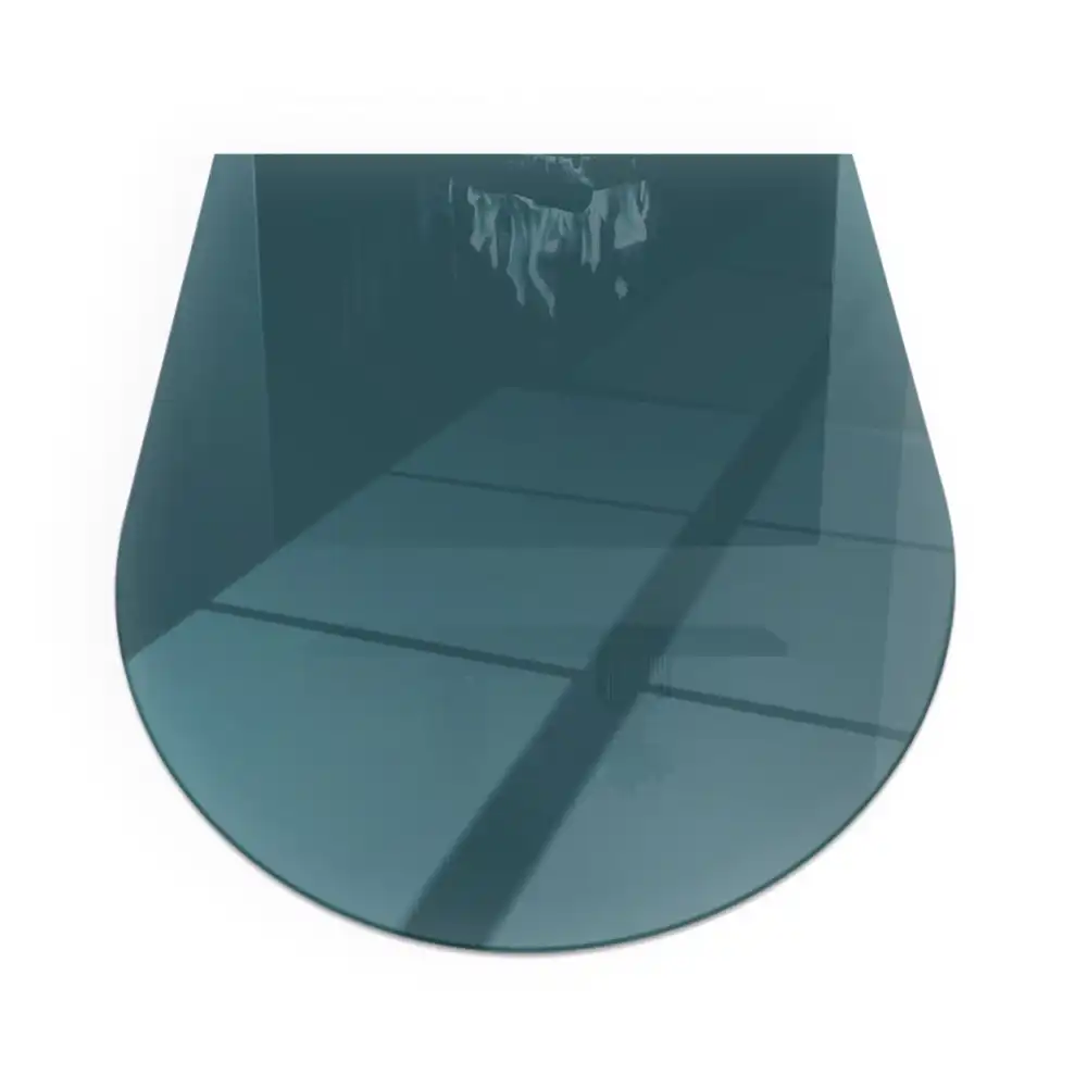Plaque de sol semi-ovale pour cheminée coloris bleu mer