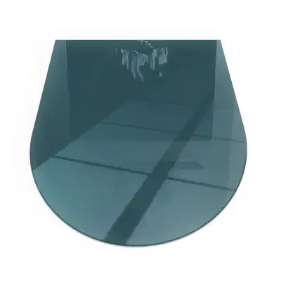 Plaque de sol semi-ovale pour cheminée coloris bleu mer