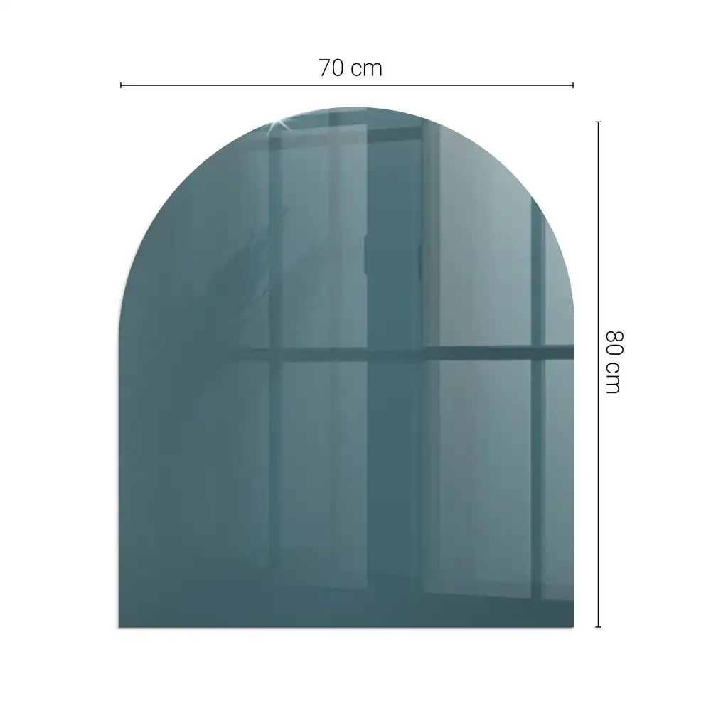 Plaque de sol semi-ovale pour cheminée coloris bleu mer