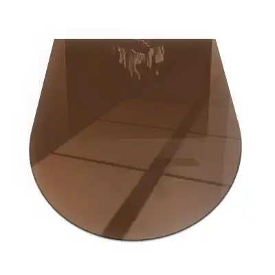 Plaque de sol en verre semi-ovale pour poêle à bois marron