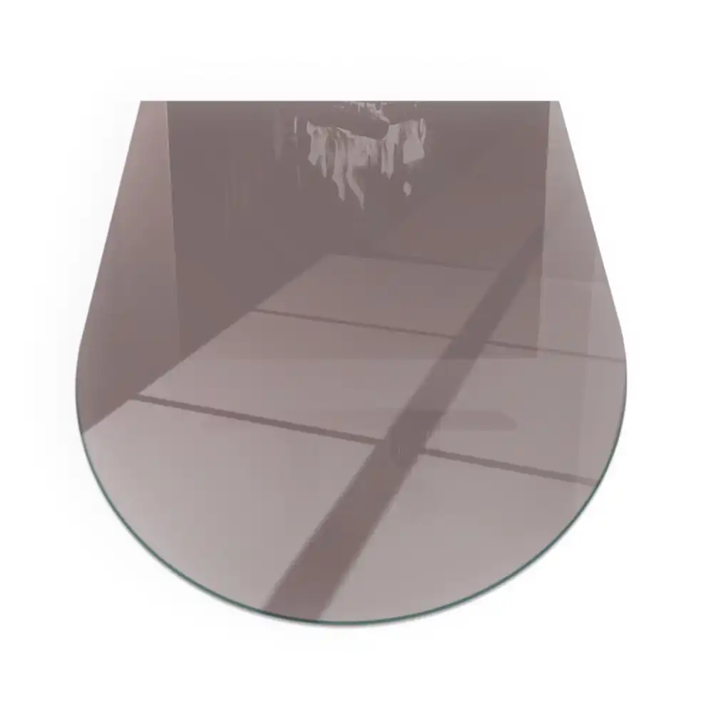 Plaque de sol semi-ovale pour cheminée coloris beige