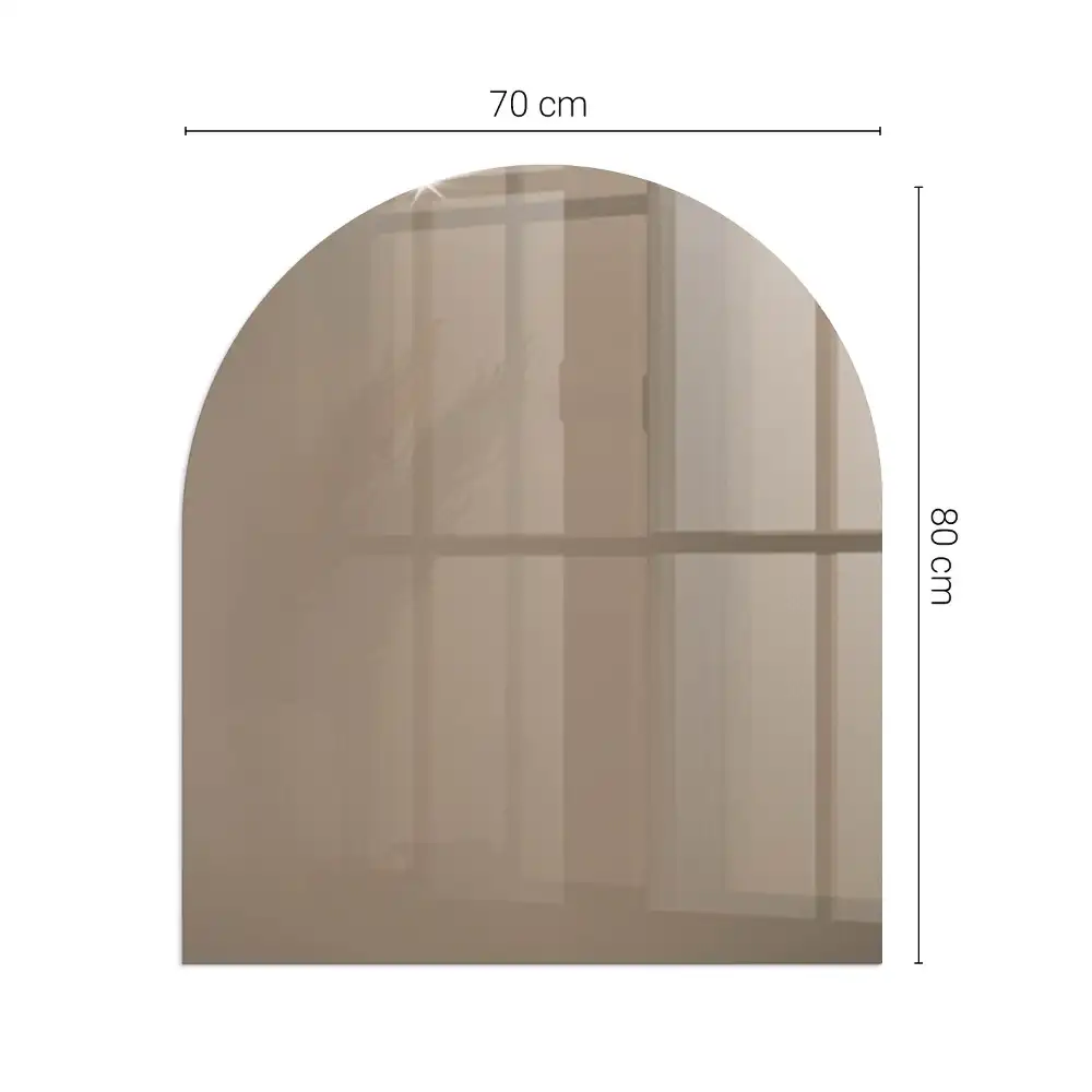 Plaque de protection en verre trempé semi-ovale pour poêle cheminée couleur brune