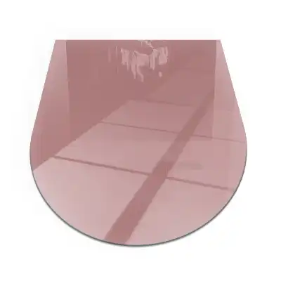 Plaque de sol semi-ovale en verre trempé pour poêle et cheminée couleur rose