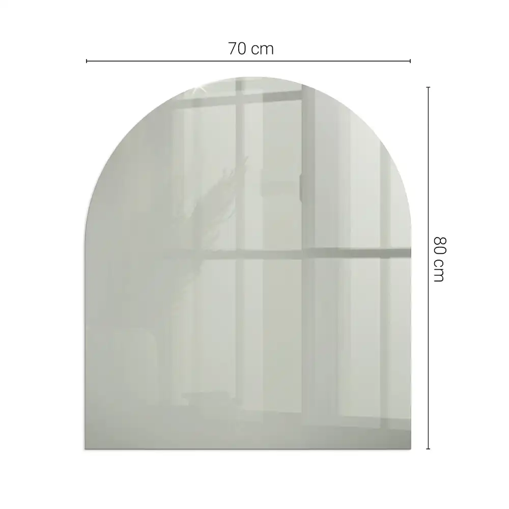 Plaque de sol semi-ovale en verre pour poêle à bois gris-vert