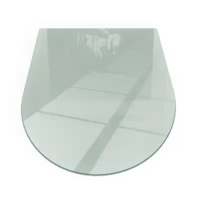 Plaque de sol semi-ovale en verre pour cheminée vert clair