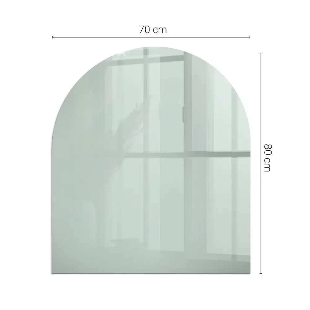 Plaque de sol semi-ovale en verre pour cheminée vert clair