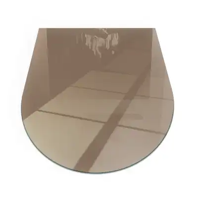 Plaque de sol semi-ovale pour cheminée coloris brun