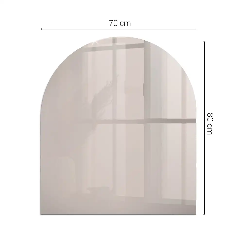 Plaque de protection en verre trempé semi-ovale pour poêle cheminée brun clair