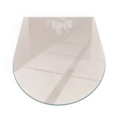 Plaque de sol pour cheminée en verre semi-ovale rose pâle