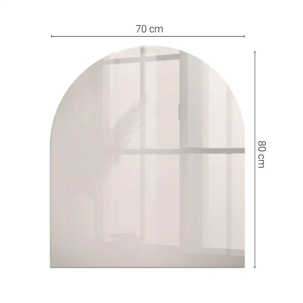 Plaque de sol pour cheminée en verre semi-ovale rose pâle