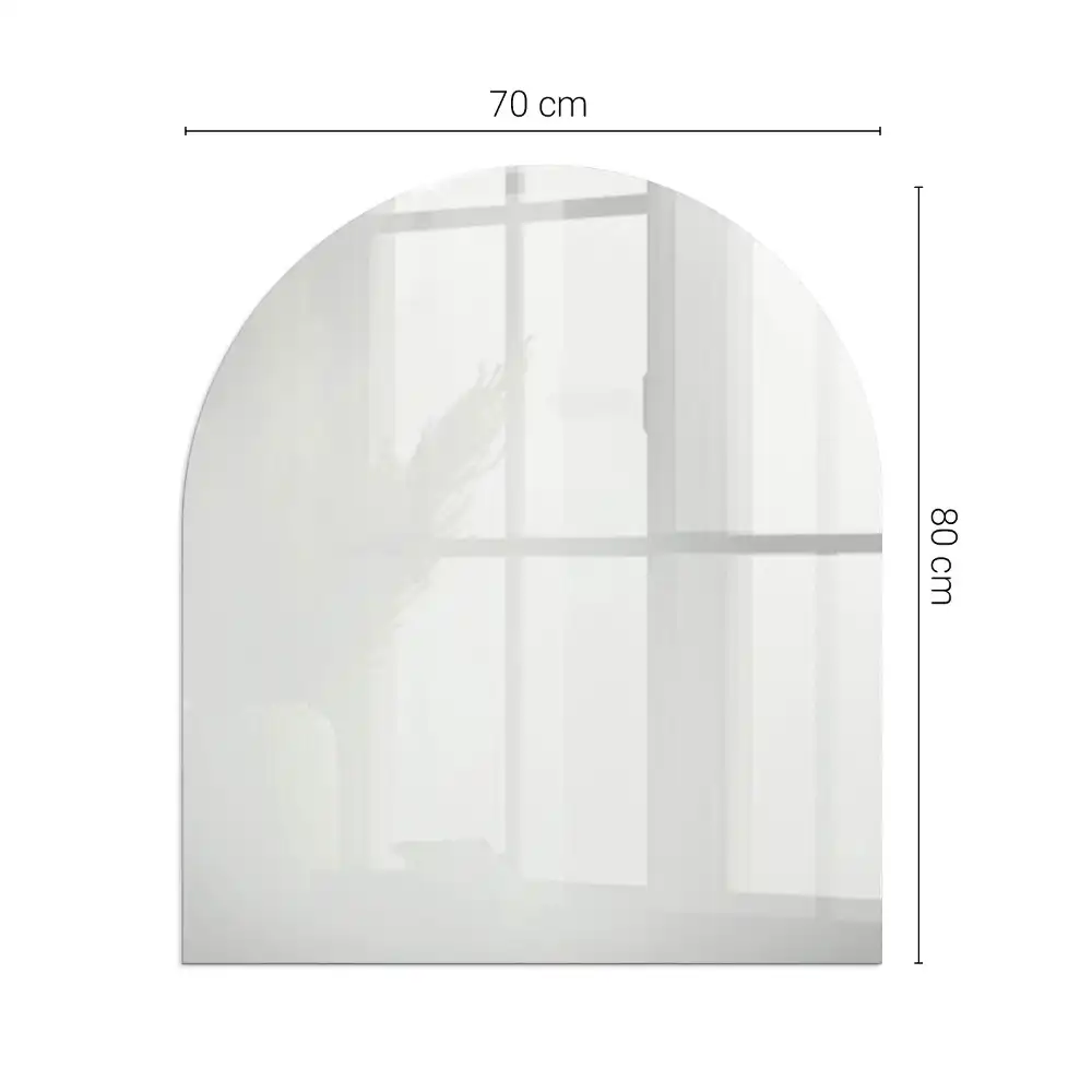 Plaque de sol semi-ovale en verre trempé pour poêle gris