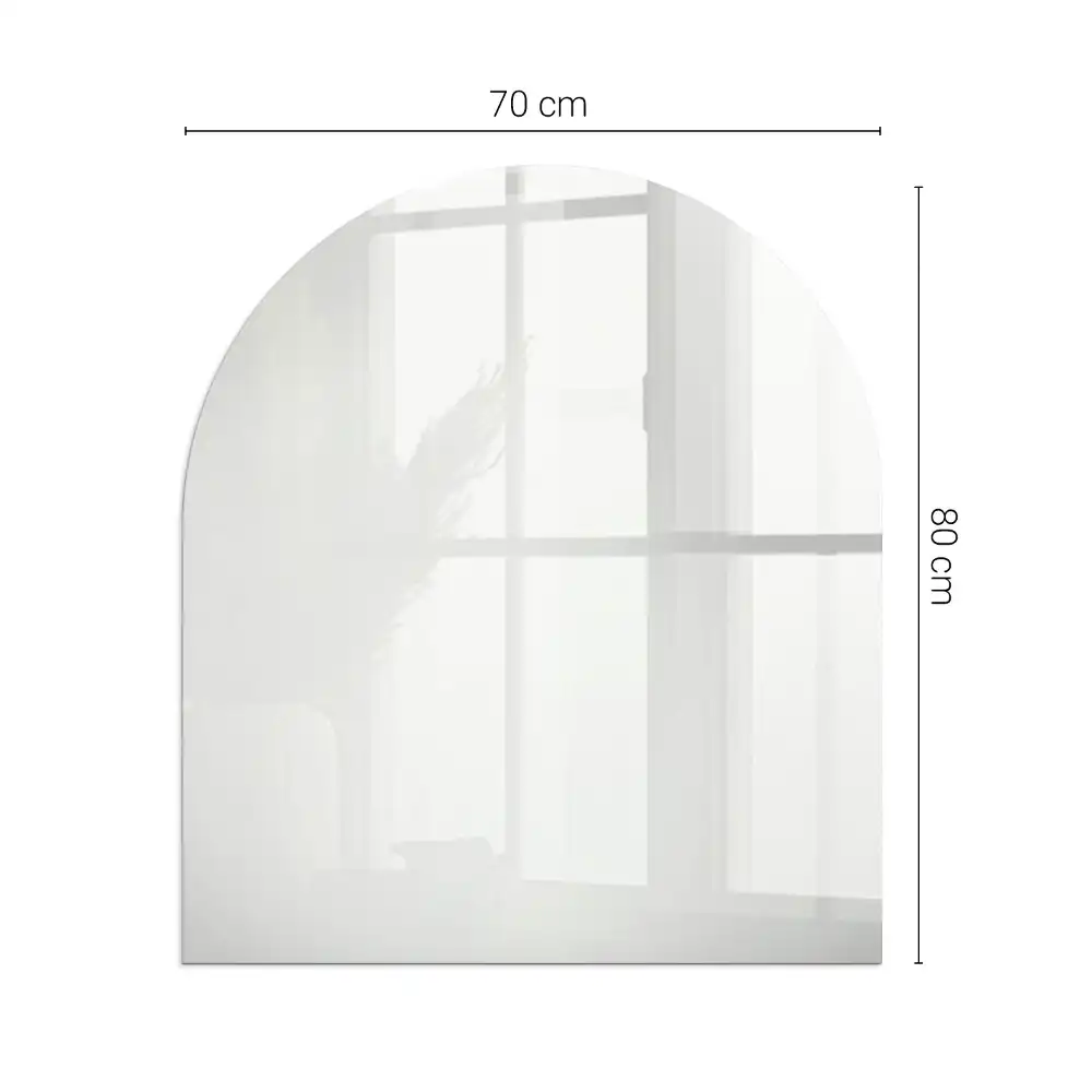 Plaque de sol semi-ovale en verre pour poêle à bois couleur ivoire