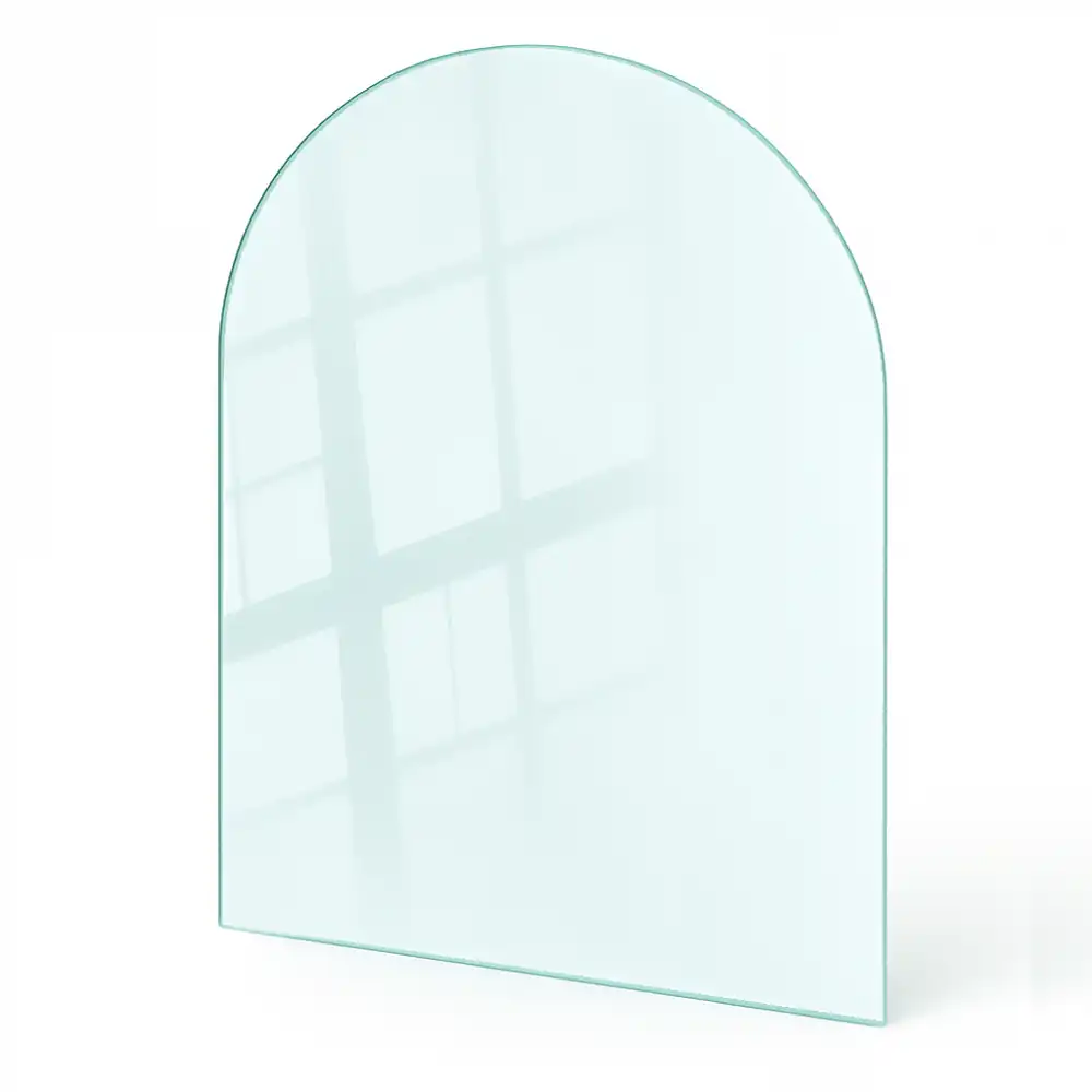 Plaque de sol en verre transparent sous poêle