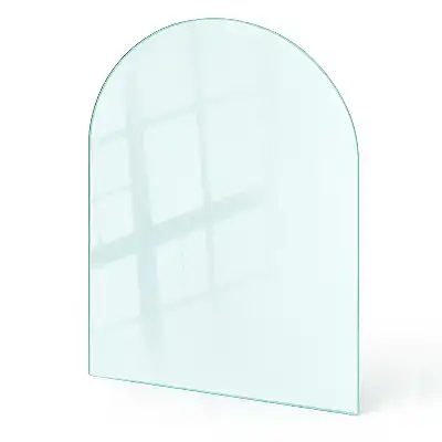 Plaque de sol en verre transparent sous poêle