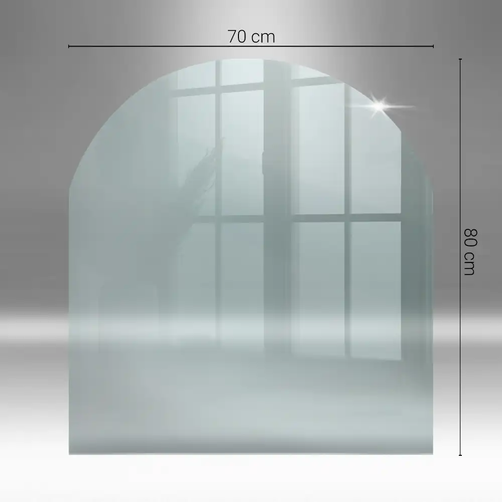 Plaque de sol en verre transparent sous poêle