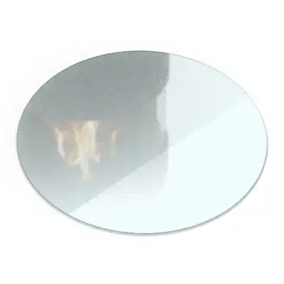 Plaque de protection ronde semi-transparente pour poêle à bois