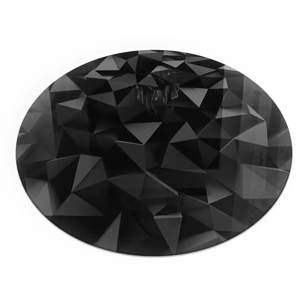 Plaque de sol ronde en verre pour cheminée à motif géométrique tridimensionnel