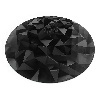 Plaque de sol ronde en verre pour cheminée à motif géométrique tridimensionnel