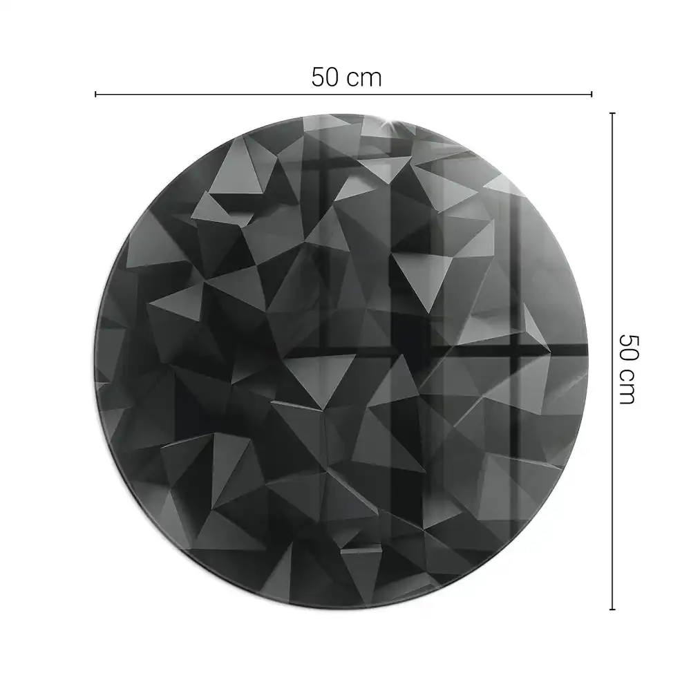 Plaque de sol ronde en verre pour cheminée à motif géométrique tridimensionnel