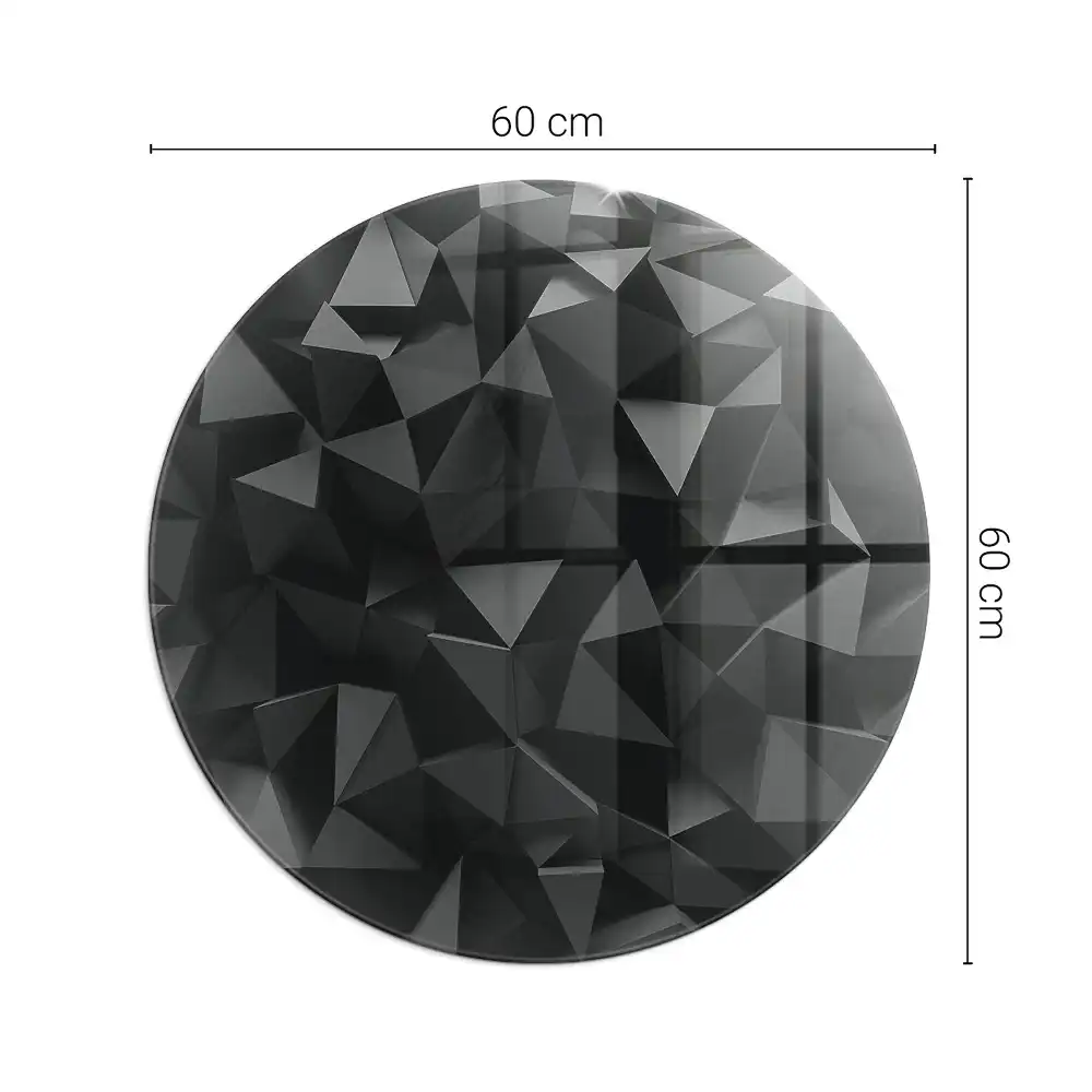 Plaque de sol ronde en verre pour cheminée à motif géométrique tridimensionnel