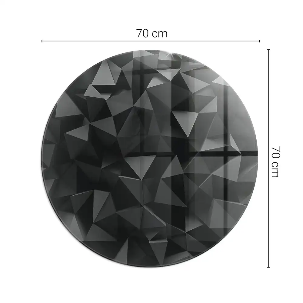 Plaque de sol ronde en verre pour cheminée à motif géométrique tridimensionnel