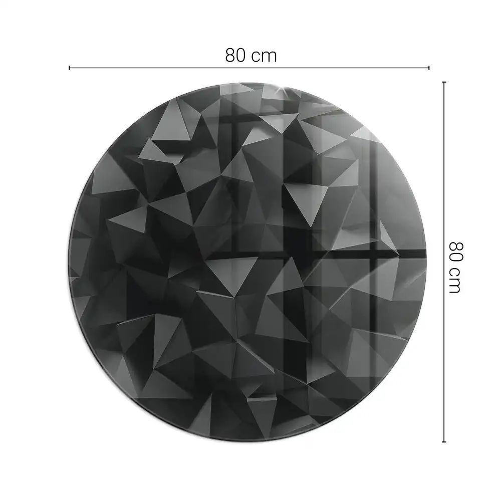 Plaque de sol ronde en verre pour cheminée à motif géométrique tridimensionnel