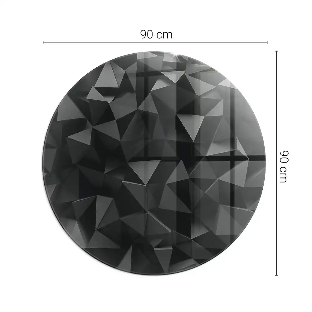 Plaque de sol ronde en verre pour cheminée à motif géométrique tridimensionnel