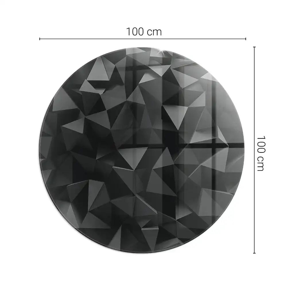 Plaque de sol ronde en verre pour cheminée à motif géométrique tridimensionnel