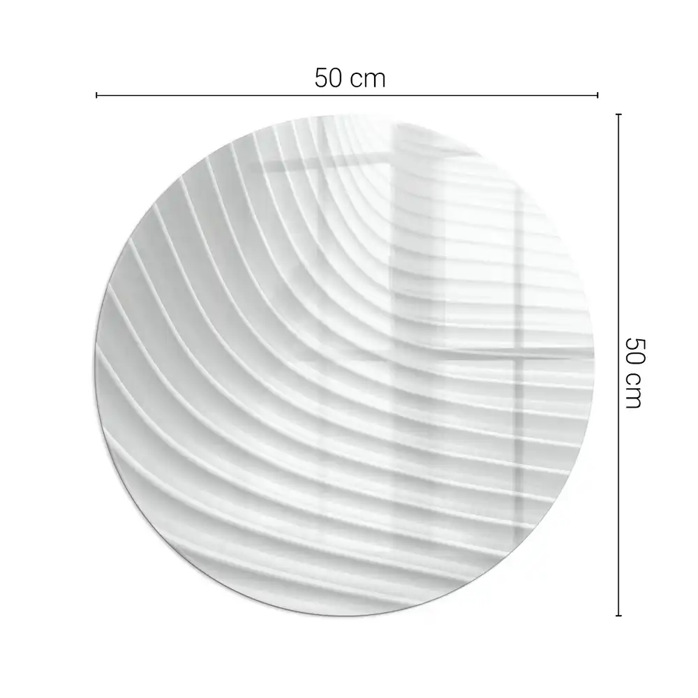 Plaque de sol ronde en verre pour cheminée motif vagues de lignes