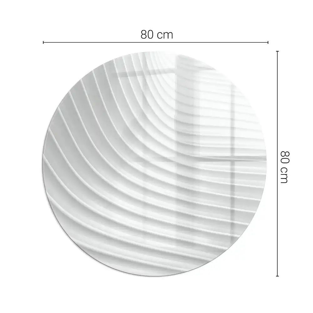 Plaque de sol ronde en verre pour cheminée motif vagues de lignes