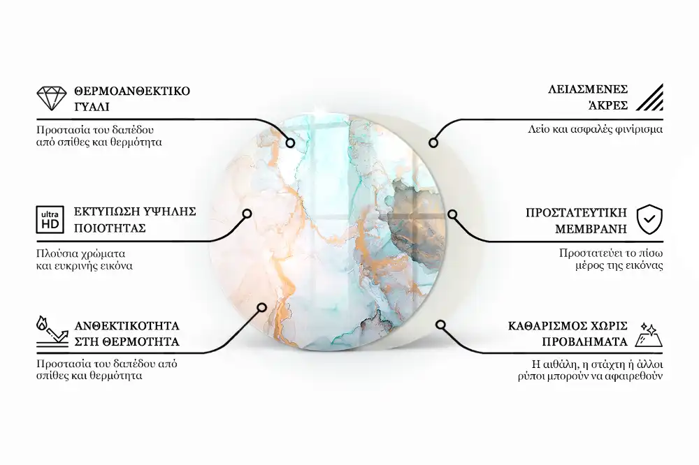 Plaque de sol ronde pour cheminée avec motif nuage abstrait