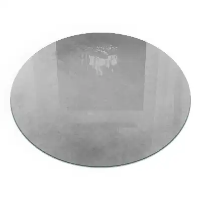 Plaque de sol ronde en verre pour cheminée effet béton