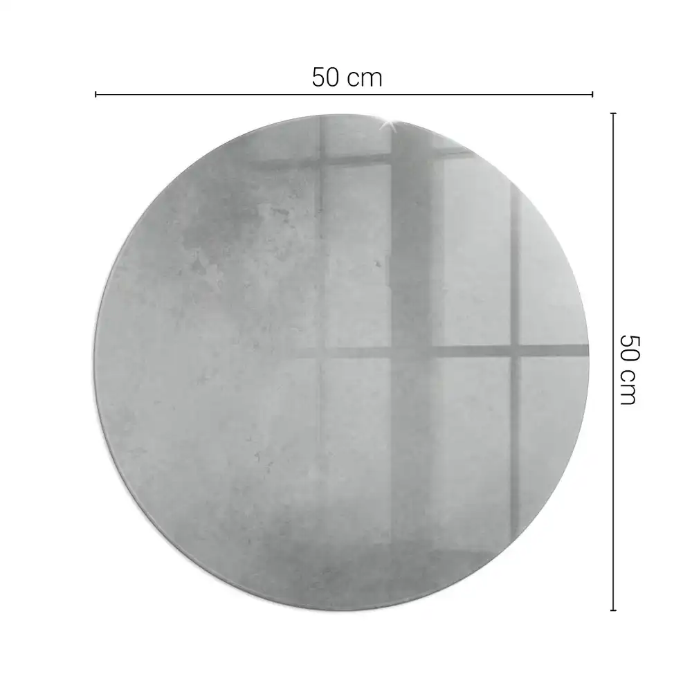Plaque de sol ronde en verre pour cheminée effet béton