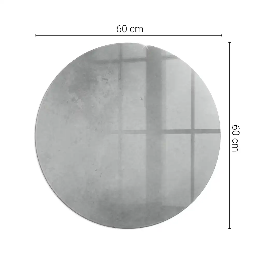 Plaque de sol ronde en verre pour cheminée effet béton