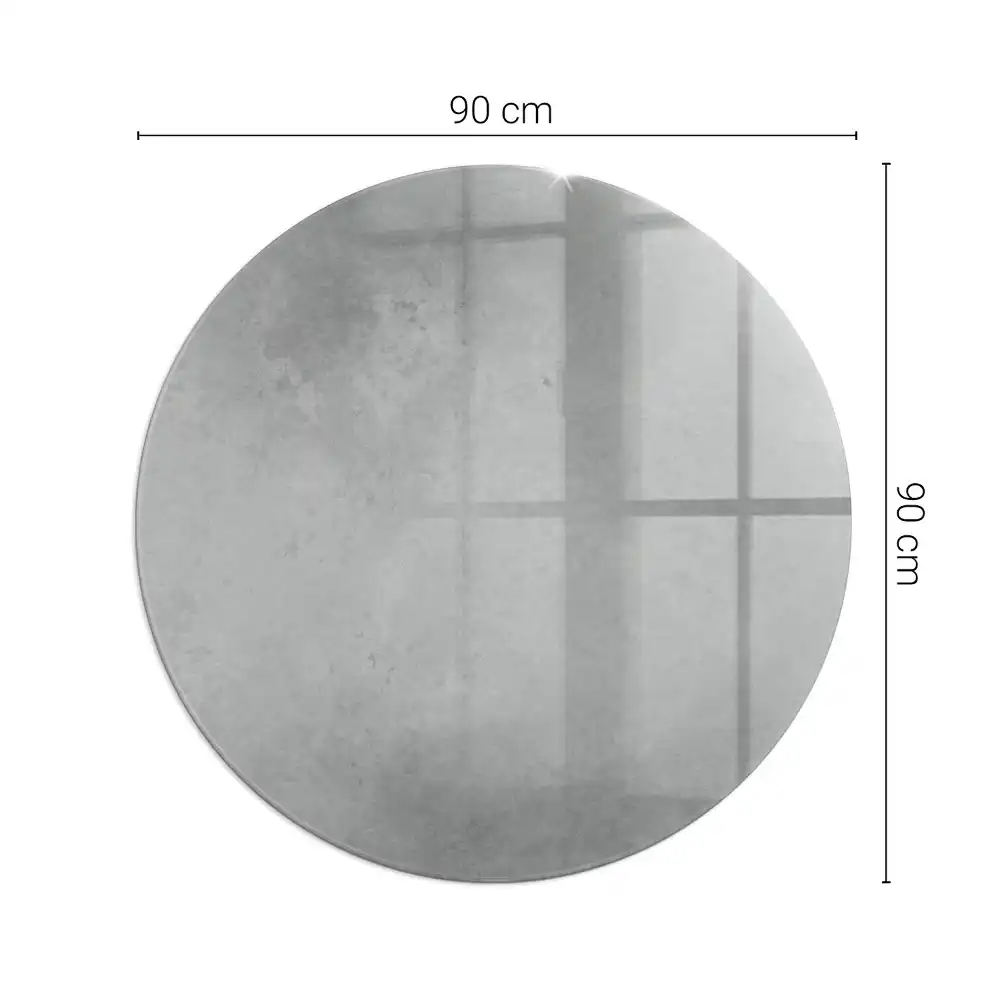 Plaque de sol ronde en verre pour cheminée effet béton