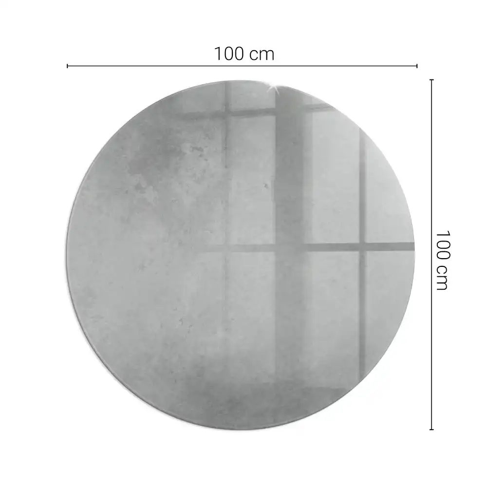 Plaque de sol ronde en verre pour cheminée effet béton