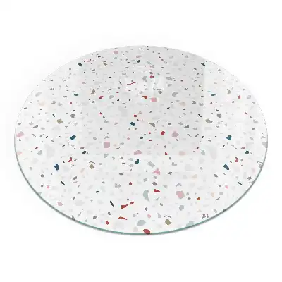 Plaque de protection ronde en verre trempé pour cheminée avec motif de petites formes