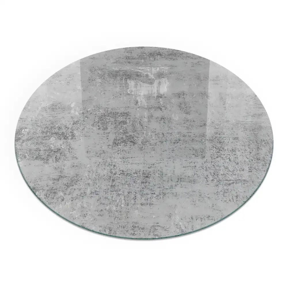 Plaque de protection ronde en verre trempé pour cheminée motif abstrait