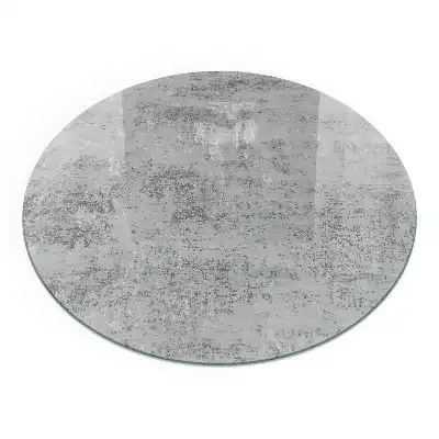 Plaque de protection ronde en verre trempé pour cheminée motif abstrait