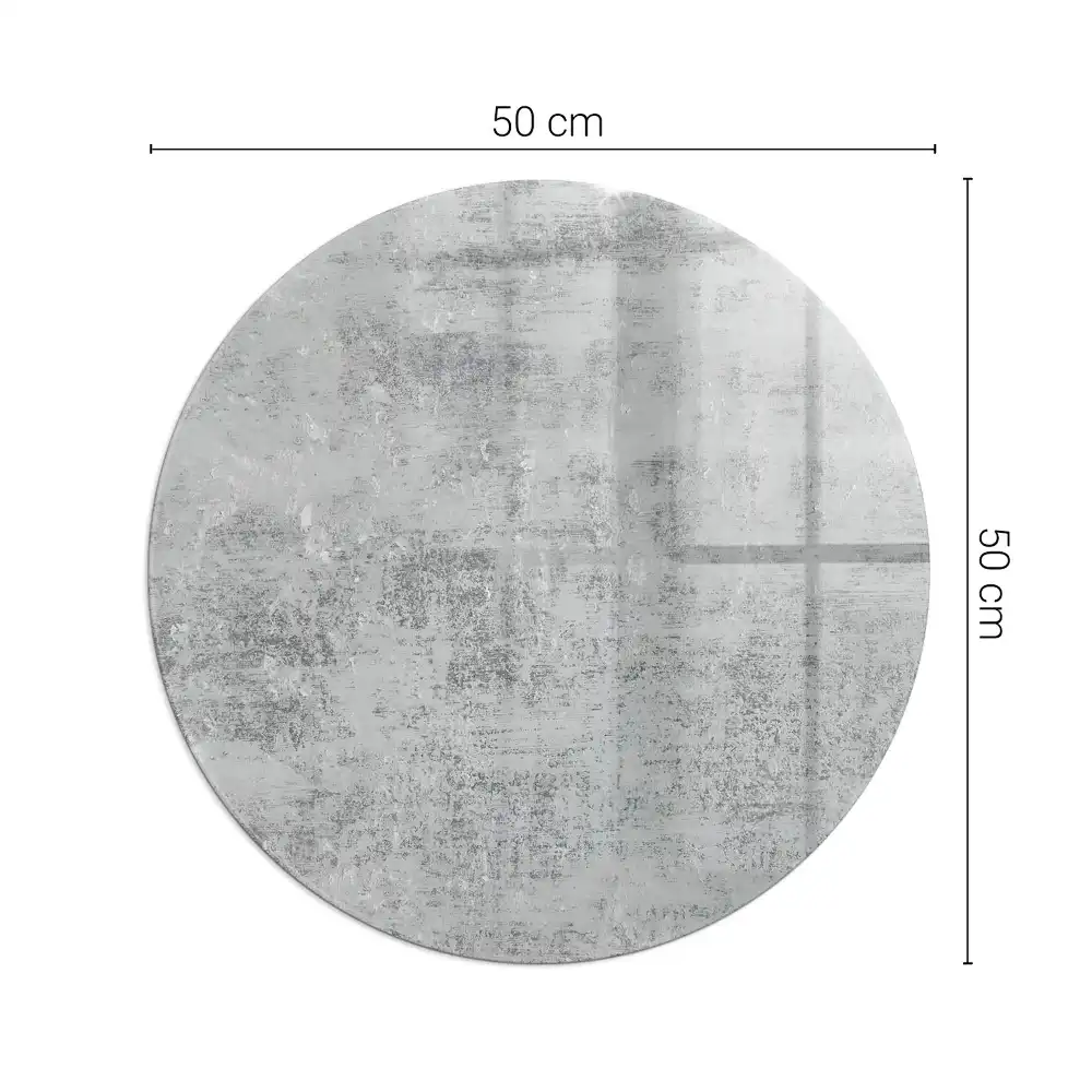 Plaque de protection ronde en verre trempé pour cheminée motif abstrait